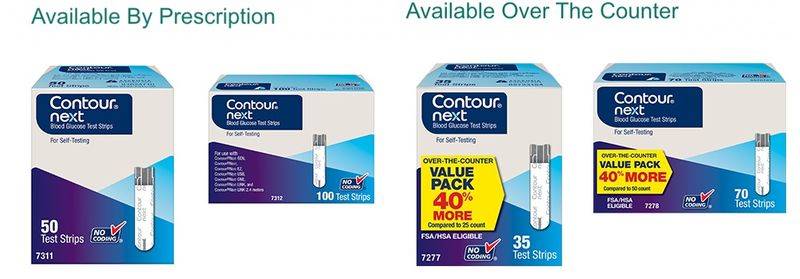 Contour Next glucose meters and test strips