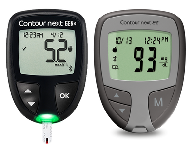 Two Contour blood glucose meters